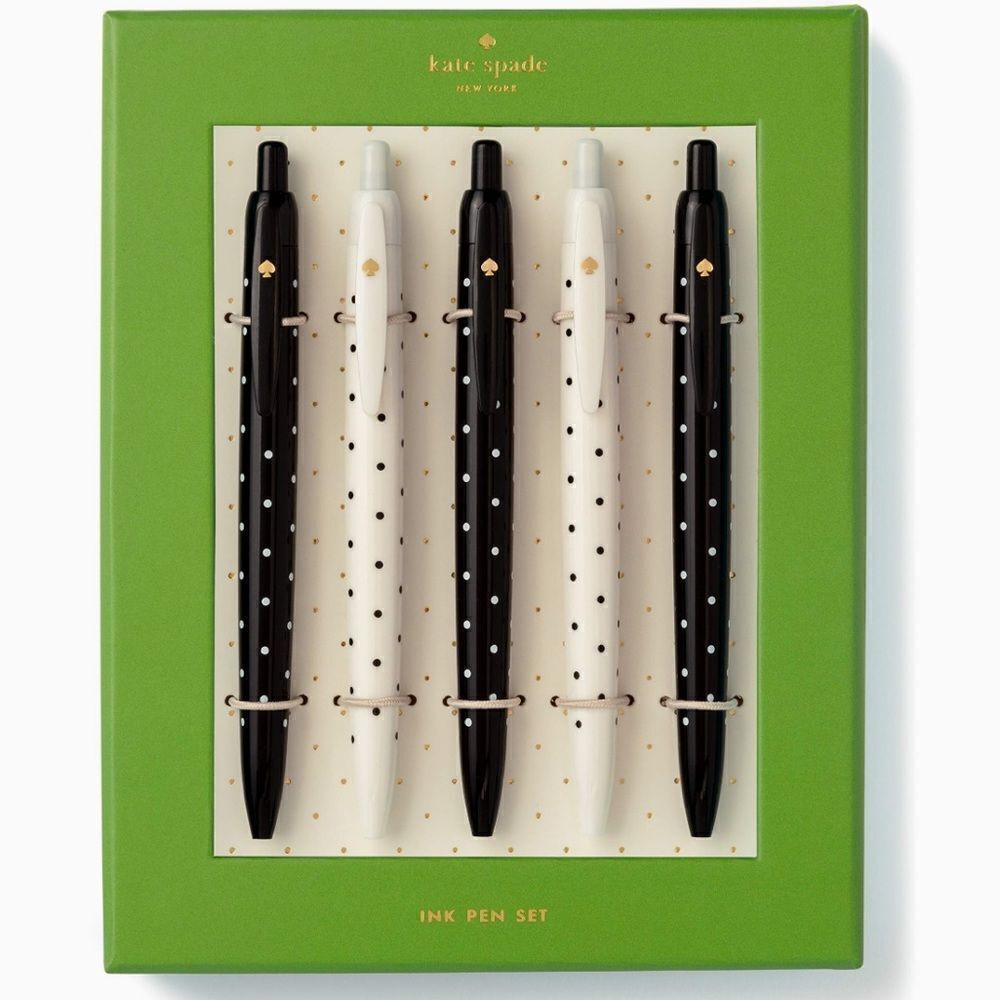Kate ♠️ Spade Black Dot Pen Set of Five!